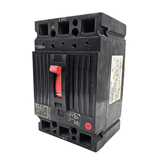 General Electric THED136150 Circuit Breaker 3-Pole, 150 Amp, 600V AC, Bolt-On, THED Frame