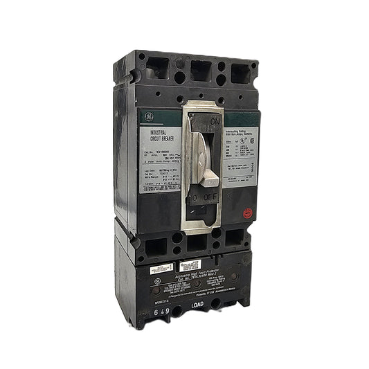 General Electric TED136060 Circuit Breaker 3-Pole, 60 Amp, 600V AC / 250V DC, Bolt-On, with high fault protector