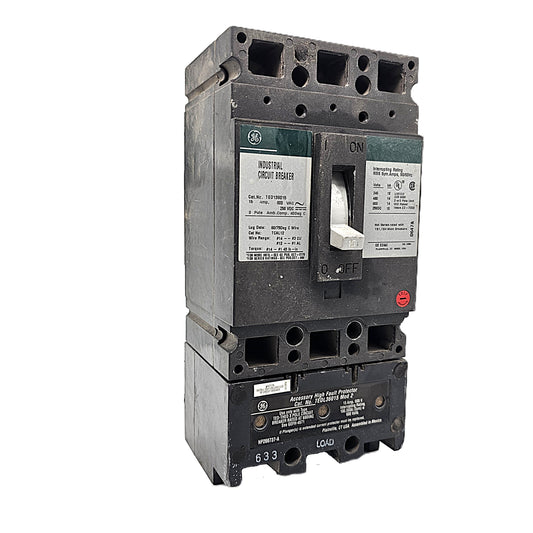 General Electric TED136030Industrial Circuit Breaker  3-Pole, 30 Amp, 600V AC, Bolt-On, with high fault protector