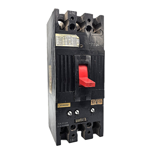 General Electric Hi-Break THFK236225 Circuit Breaker 3-Pole, 225 Amp, 600V AC, Bolt-On, Hi-Break Frame