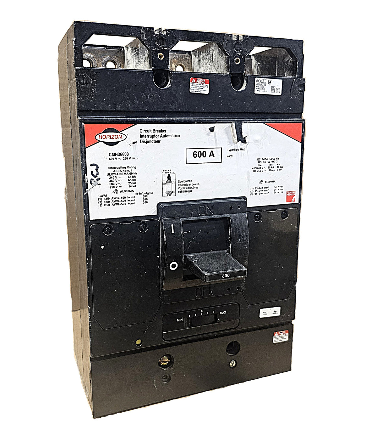 Horizon CMH36600 Circuit Breaker 3-Pole, 600 Amp, 600V AC