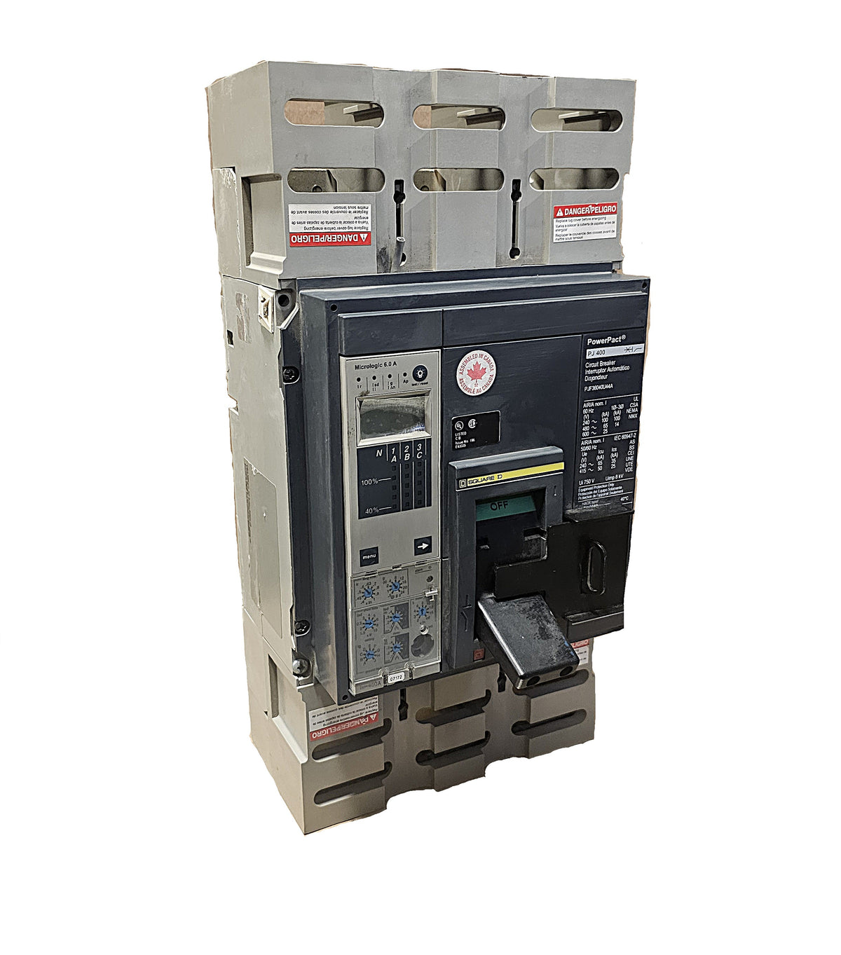 Schneider Electric PowerPact Masterpact PJF36040UU44A Circuit Breaker 3-Pole, 600 Amp, 600V AC, PJ400 Frame