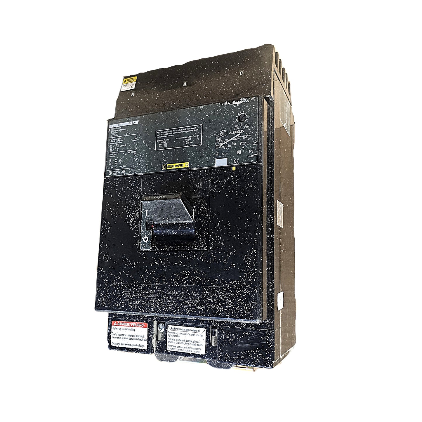 Square D LC36400 Circuit Breaker 3-Pole, 400 Amp, 600V AC, Bolt-On, AL Frame