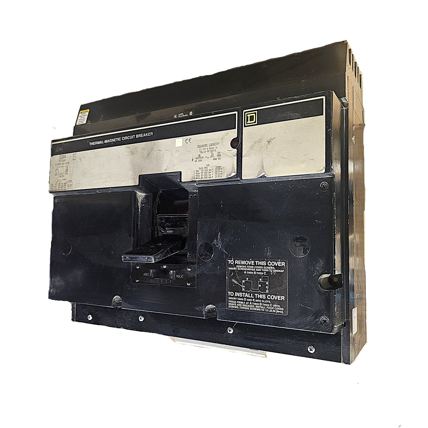 Square D NC361200 Circuit Breaker 3-Pole, 1200 Amp, 600V AC, Bolt-On, LA Frame