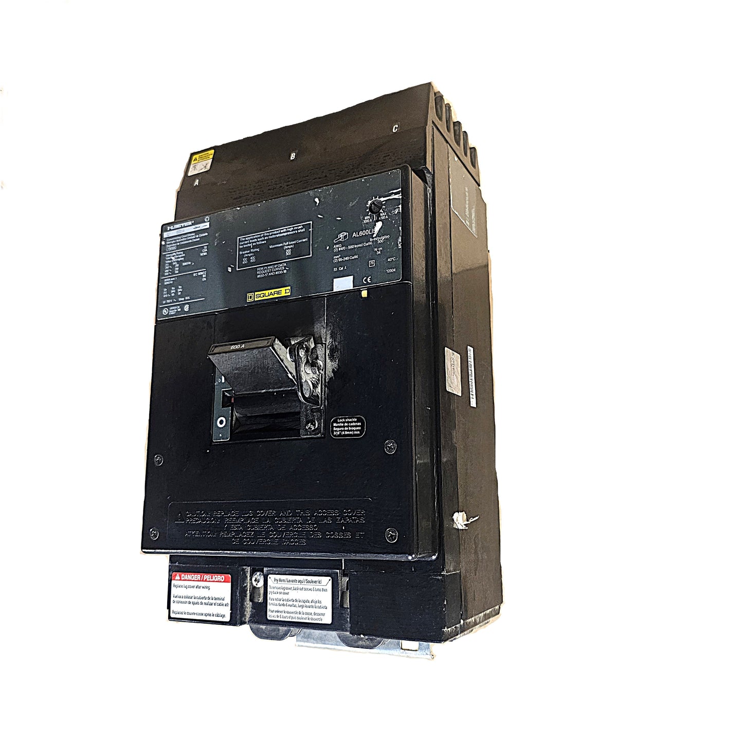 Square D LA36400 Circuit Breaker 3-Pole, 400 Amp, 600V AC, Thermal Magnetic, LA Frame Bolt-On