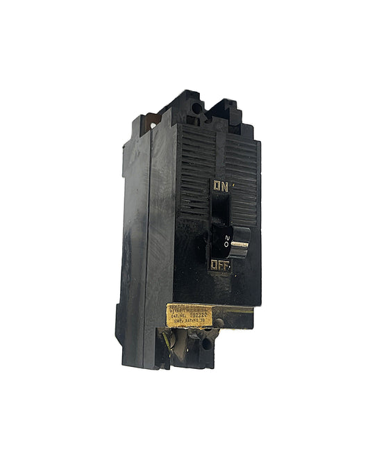 Square D 999220 Circuit Breaker 2-Pole, 20 Amp, 240V AC, Thermal Magnetic, 999 Frame