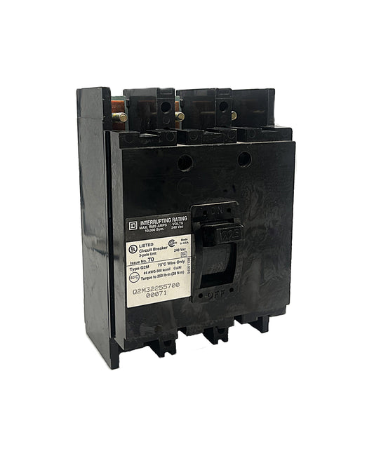 Square D Q2M3225 Circuit Breaker 3-Pole, 225 Amp, 240V AC, Thermal Magnetic, Q2 Frame