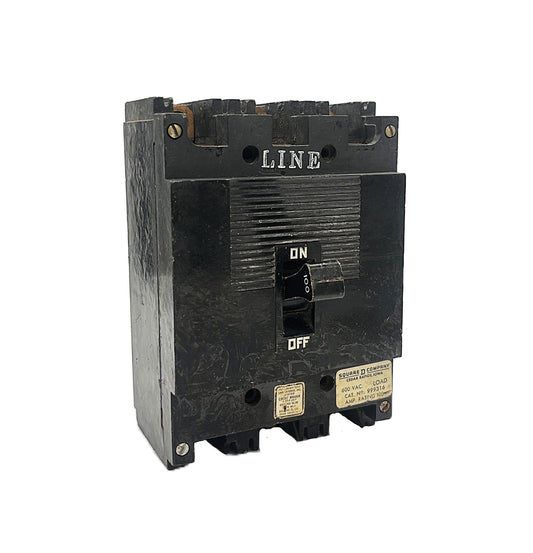 Square D Q3B3100 Circuit Breaker 3-Pole, 100 Amp, 600V AC, Thermal Magnetic, Q3B Frame