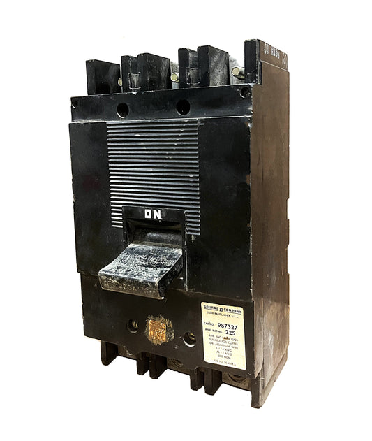 Square D 987327 Circuit Breaker 3-Pole, 225 Amp, 600V AC, Thermal Magnetic,