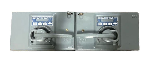 Square D QMB3606T Saflex Heavy Duty Safety Switch Assembly 2 × 3-Pole 60A Fusible Disconnect Switches, Side-by-Side, NEMA Enclosure