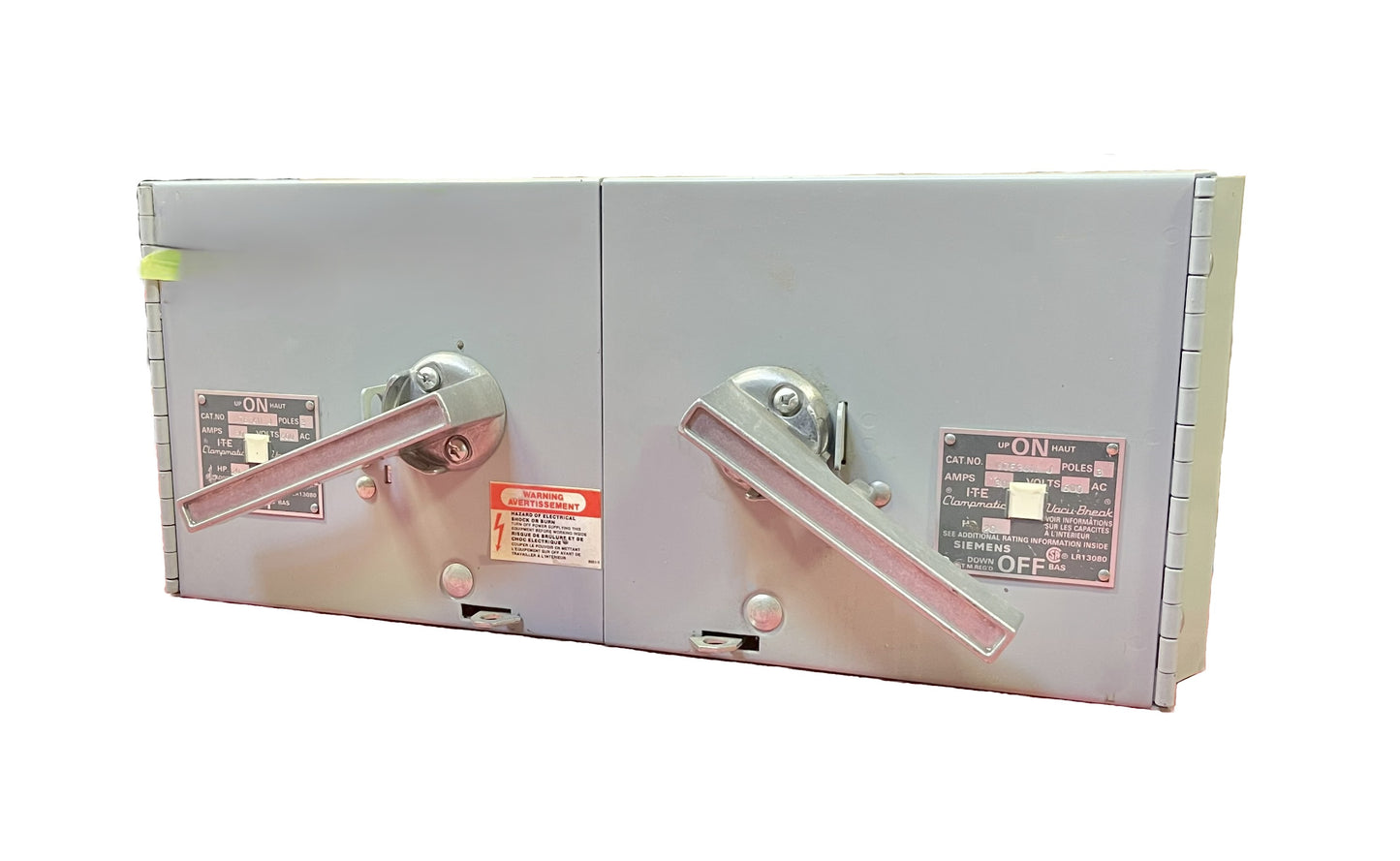 Siemens / ITE V7E3611J Double Heavy Duty Safety Switchgear  3-Pole, 30A + 60A, 240V AC, Non-Fusible, NEMA 1 Clampmatic Enclosures