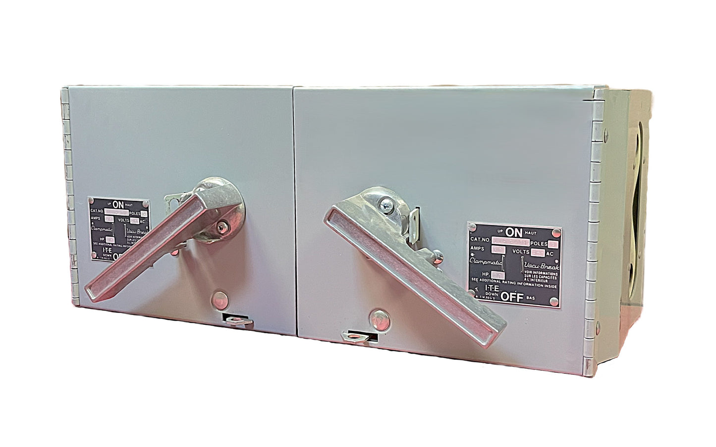 Siemens / ITE V7E3621J  Double Heavy Duty Safety Switchgear Assembly  3-Pole, 30A + 60A, 600V AC, Non-Fusible, Clampmatic, NEMA 1 Enclosures