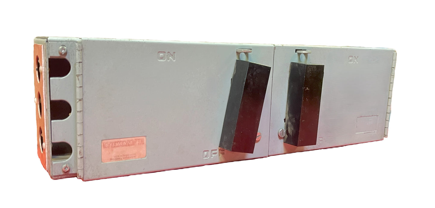 Sylvania QMBFP1036 Double Safety Switch Assembly 2 × 30A 600V 3-Pole Disconnects, Heavy Duty, Non-Fusible, NEMA 1, Black Handle