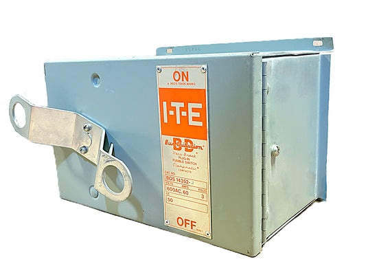 ITE BOS14352-J Vacu-Break Plug-In Fusible Buss Plug Switch 60A, 600V AC, 3-Pole