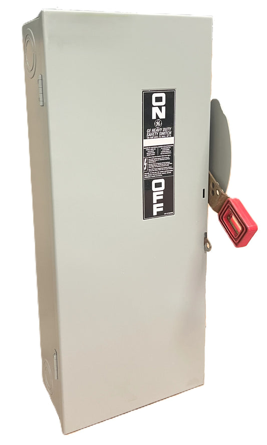 GE Heavy Duty Safety Disconnect Switch 100A, 600V AC / 250V DC, 3-Pole, Fusible