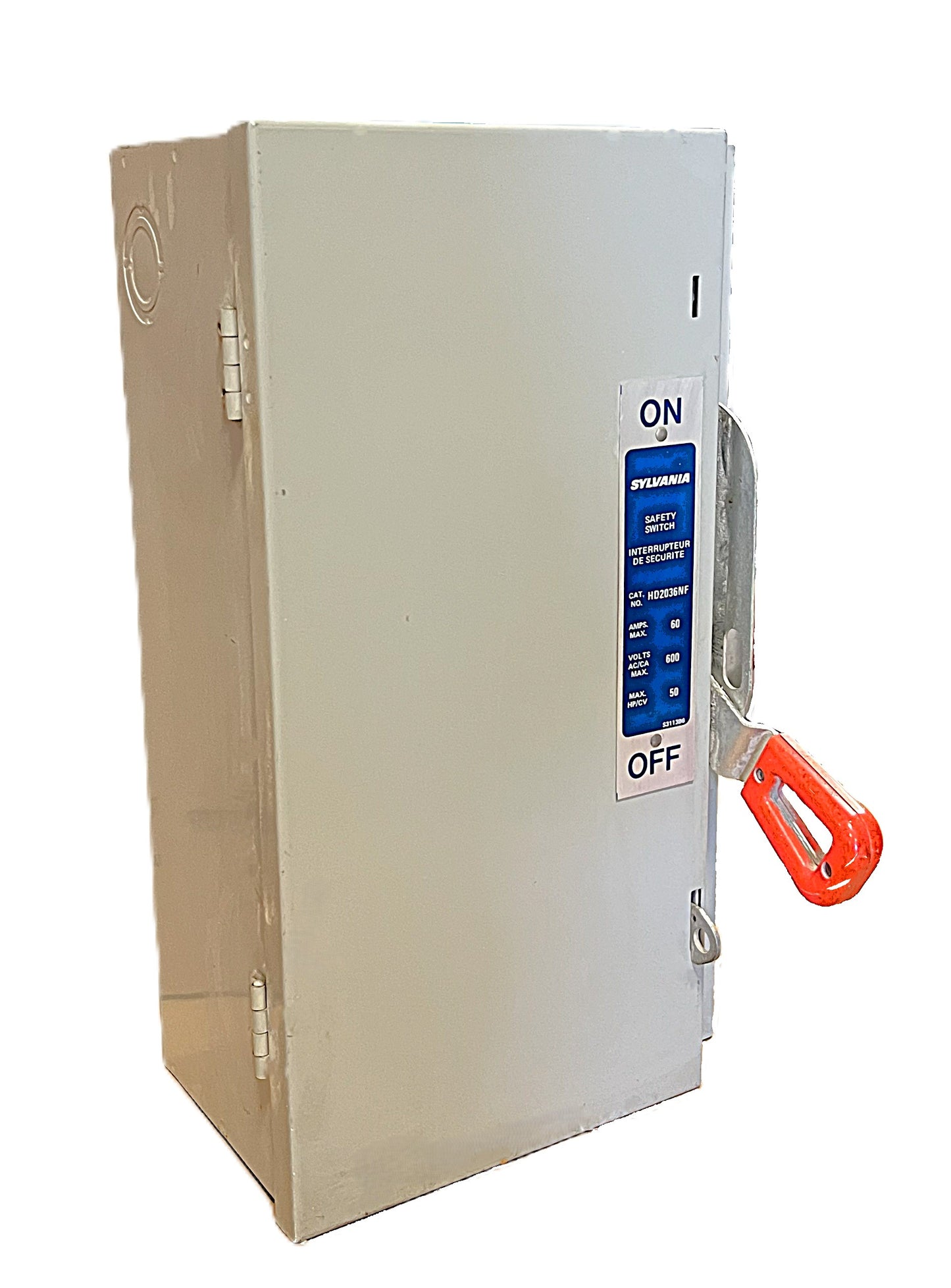 Sylvania HD2036NF Safety Switch 60A, 600V AC, 3-Pole, Non-Fusible, NEMA 1