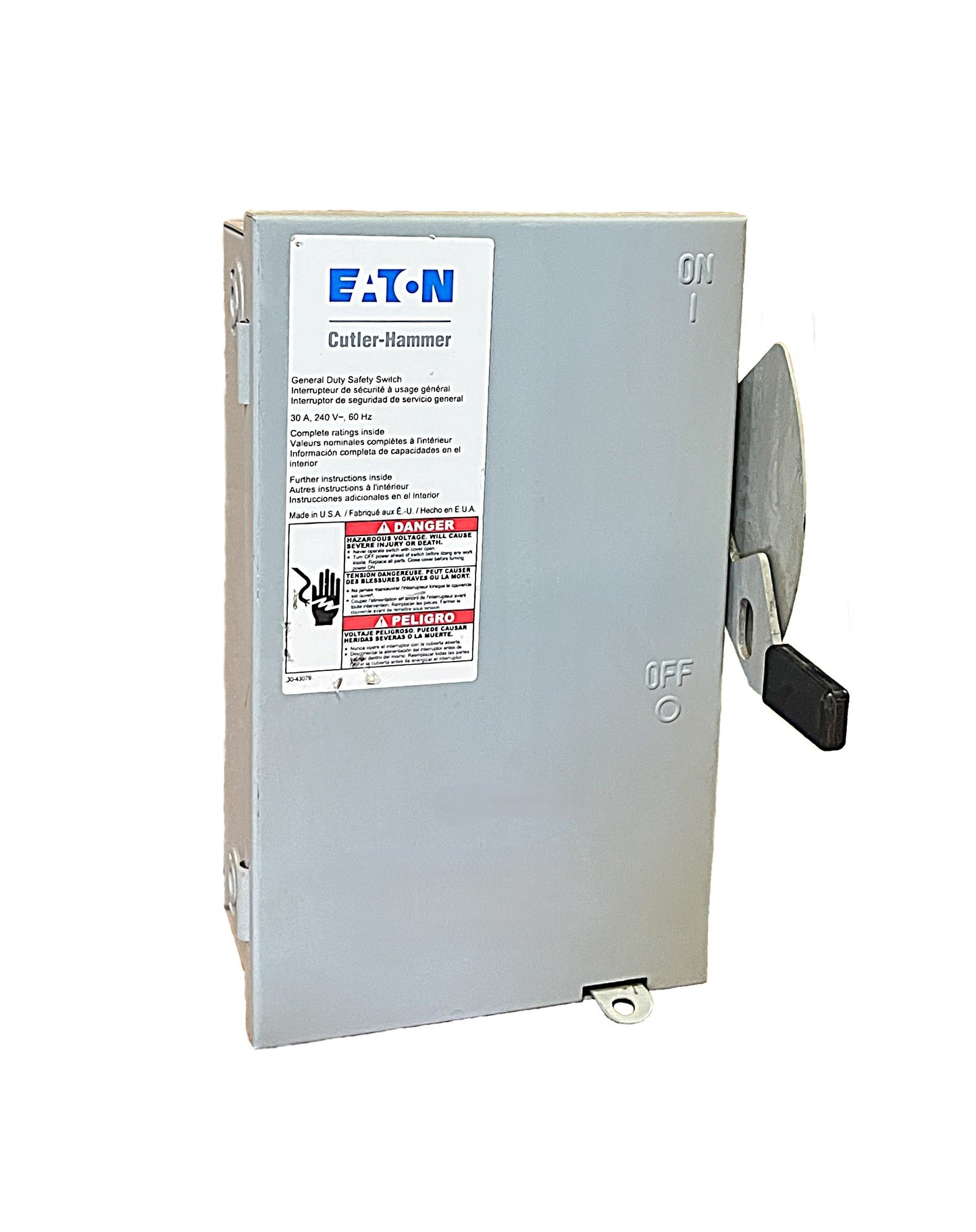 Eaton Cutler-Hammer General Duty Safety Switch  (2-Pole, 30 Amp, 240V AC, Non-Fusible