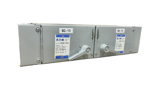 USED Eaton FDPWT3622J Dead-Front Switch Assembly Dual 3-Pole, 60 Amp each, 600V AC, Fusible
