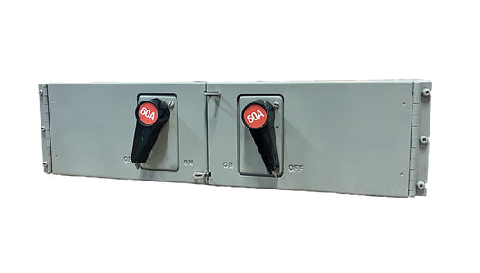 Federal Pioneer QMQB6632 Dual Fusible Safety Switch Twin 60A Disconnects  2 × 60 Amp, 240V AC Max, Heavy Duty, 2-Pole, NEMA Enclosure