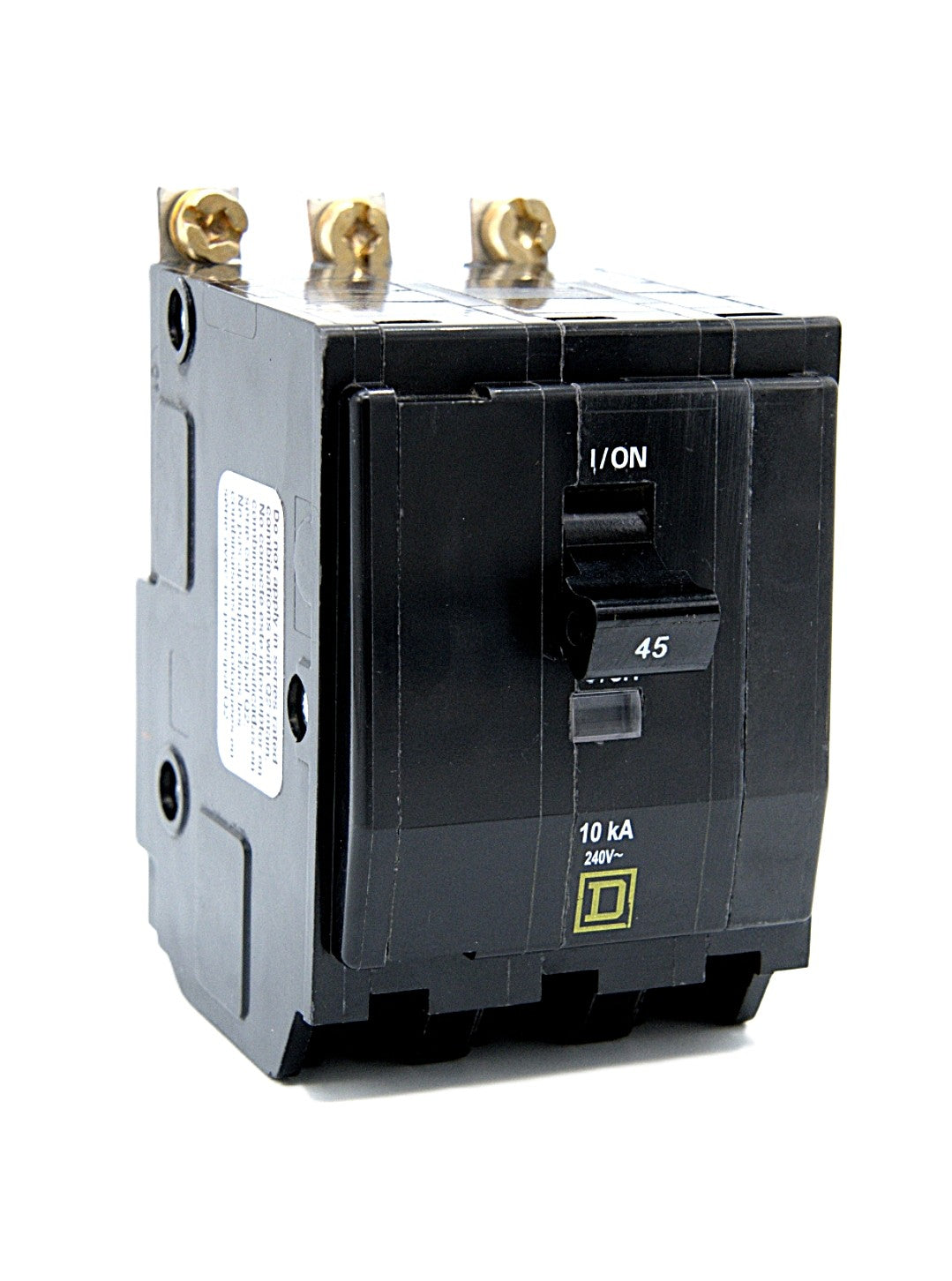 Square D QO345 Three-Pole Circuit Breaker  45 Amps 240V AC 10 kA Bolt-On