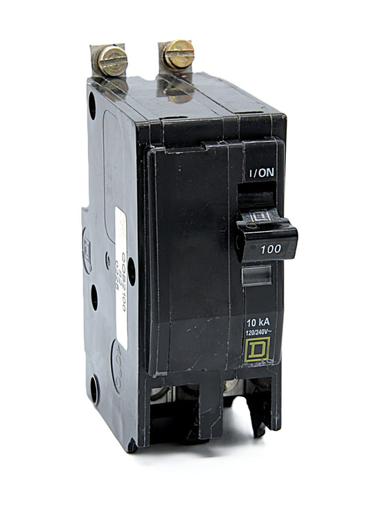 Square D QOB2100 Two-Pole Circuit Breaker  Current Rating: 100 Amps 120/240V AC 10 kA