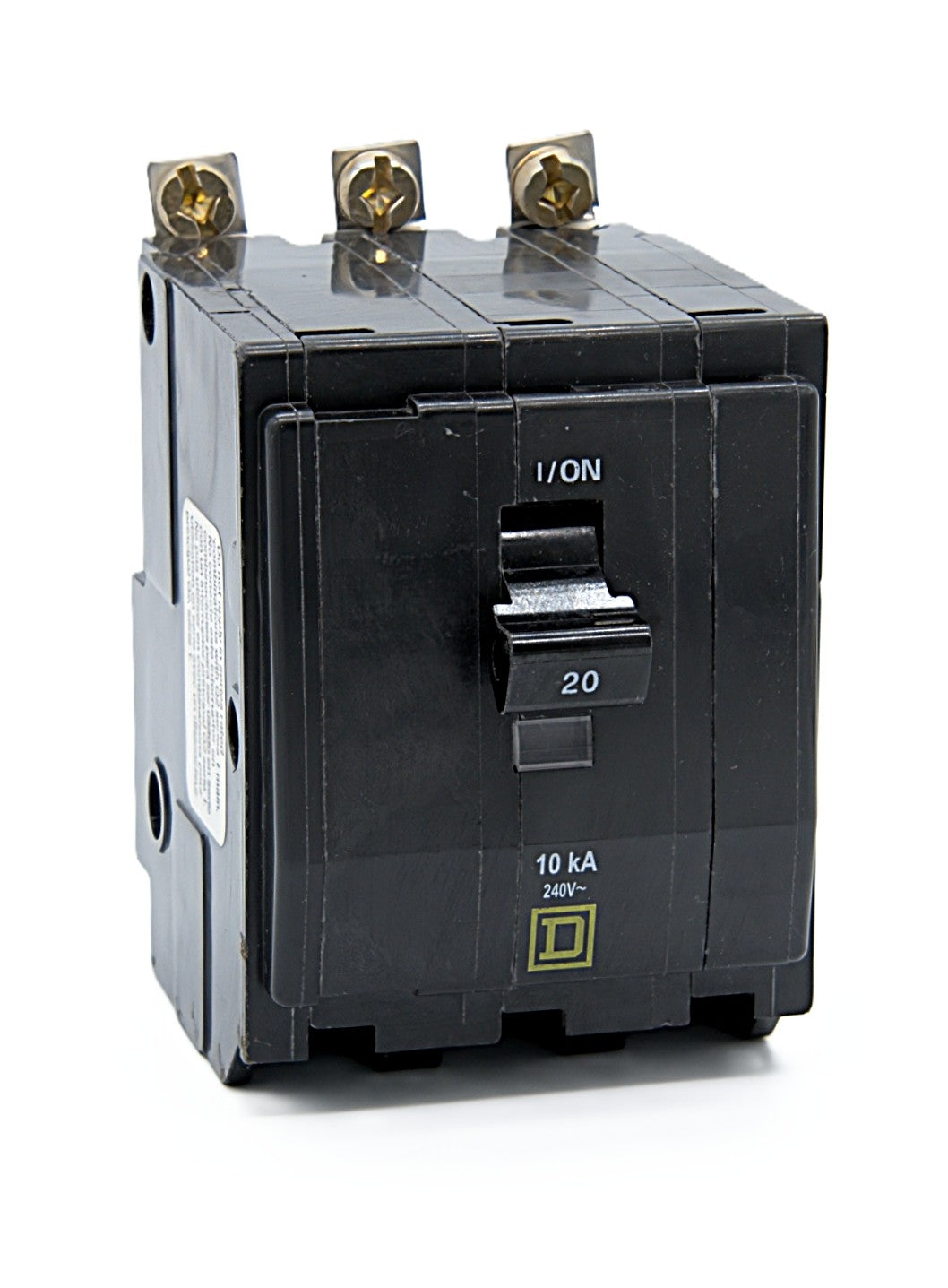 Square D QOB320 Three-Pole Circuit Breaker 20 Amps 240V AC 10 kA
