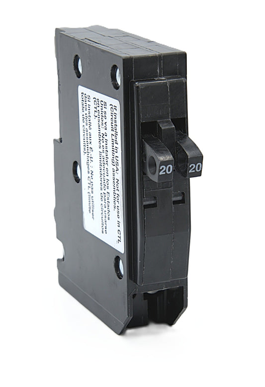 Square D (QO2020) Tandem (Two Single-Pole in One) Circuit Breaker 20 Amps + 20 Amps Voltage Rating: 120/240V AC 10 kA