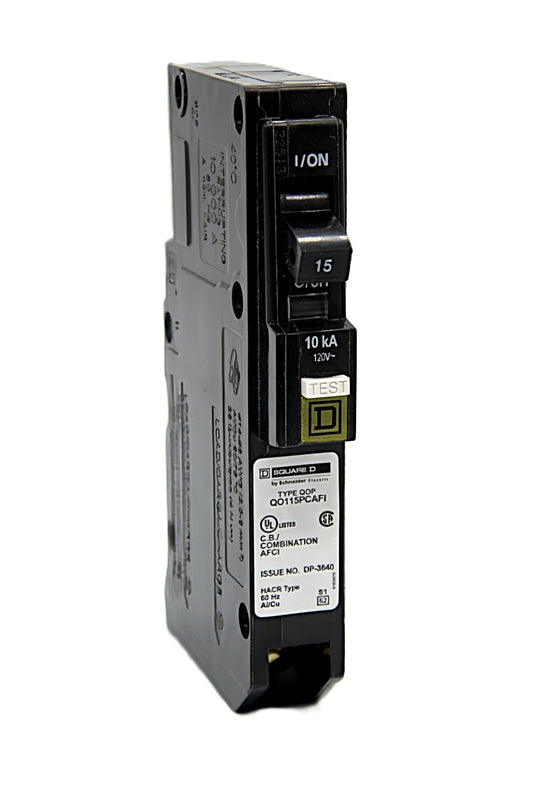 Square D QO115PCAFI  Single-Pole Arc Fault Protection Circuit Interrupter (AFCI) 15 Amps 120V AC 10 kA