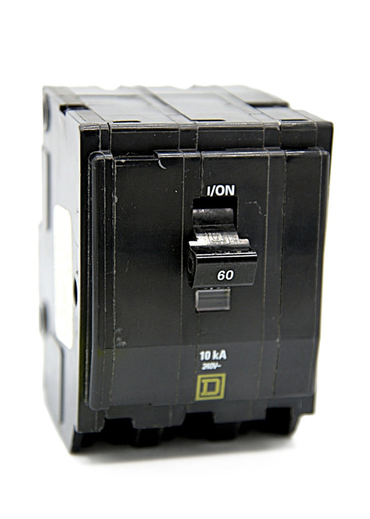 Square D QO360 Three-Pole Circuit Breaker  60 Amps 240V AC 10 kA Push-On