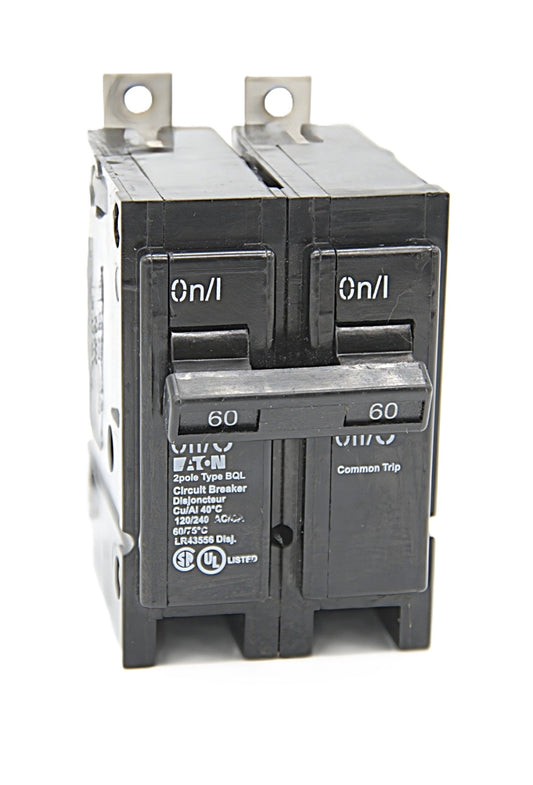Eaton Type BQL260 60-Amp Double-Pole Circuit Breaker 120/240V AC Bolt-On