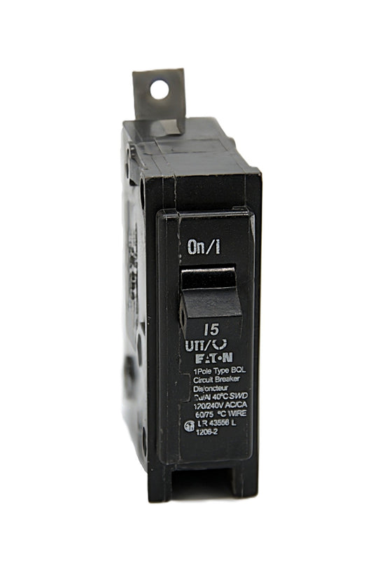 Eaton Type BQL115 15-Amp Single-Pole 120/240V AC Circuit Breaker Bolt-On