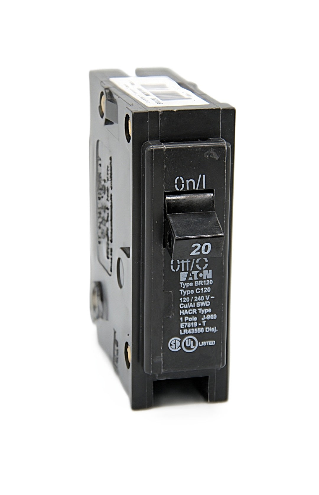 Eaton Type BR120 20-Amp Single-Pole 120/240V AC Circuit Breaker Bolt- On