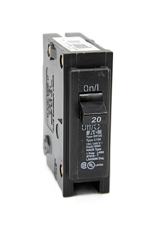 Eaton Type BR120 20-Amp Single-Pole 120/240V AC Circuit Breaker Bolt- On