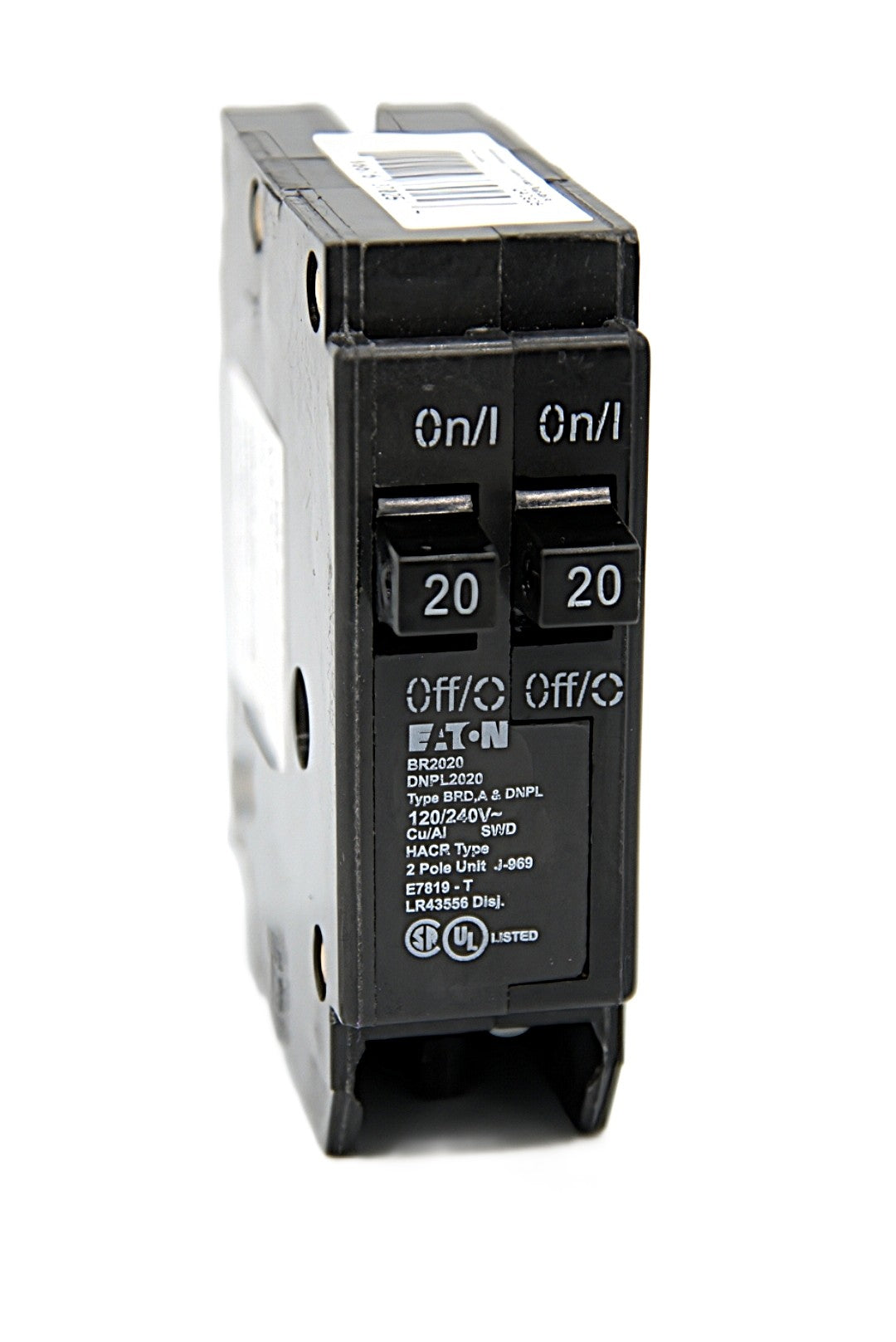 Eaton Type DNPL2020 tandem 20-Amp Double-Pole 120/240V AC Circuit Breaker Push-On