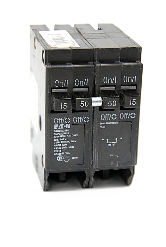 Eaton DNPL155015 Series 4-Pole Outside: 15A  Inside: 2 pole 50A 120/240V AC Circuit Breaker Push-On