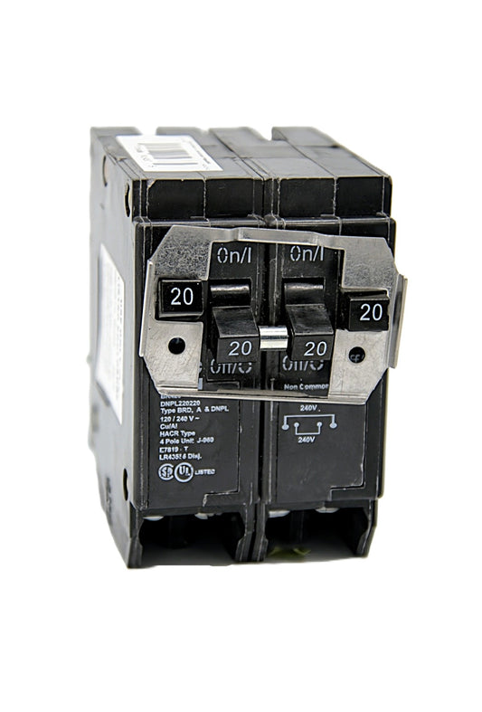Eaton DNPL220220 4-Pole Quad Configuration 20 Amps on each pole 120/240V AC Circuit breaker Push-On