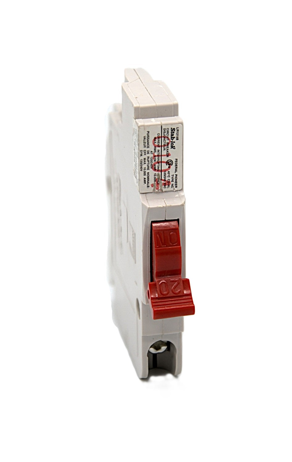 Federal Pioneer Stab-Lok Single-Pole Circuit Breaker NC120 20 Amps 120/240V AC Push-On