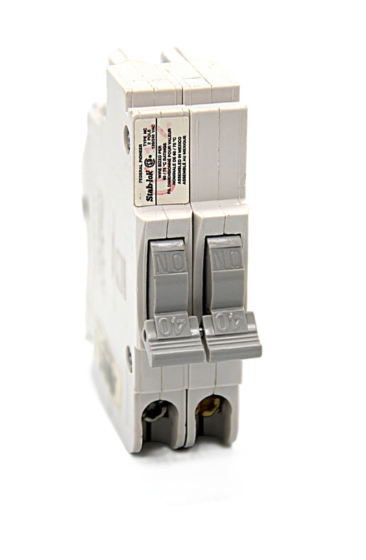Federal Pioneer Stab-Lok Double-Pole Circuit Breaker NC240 40 Amps on both poles 120/240V AC Push-On
