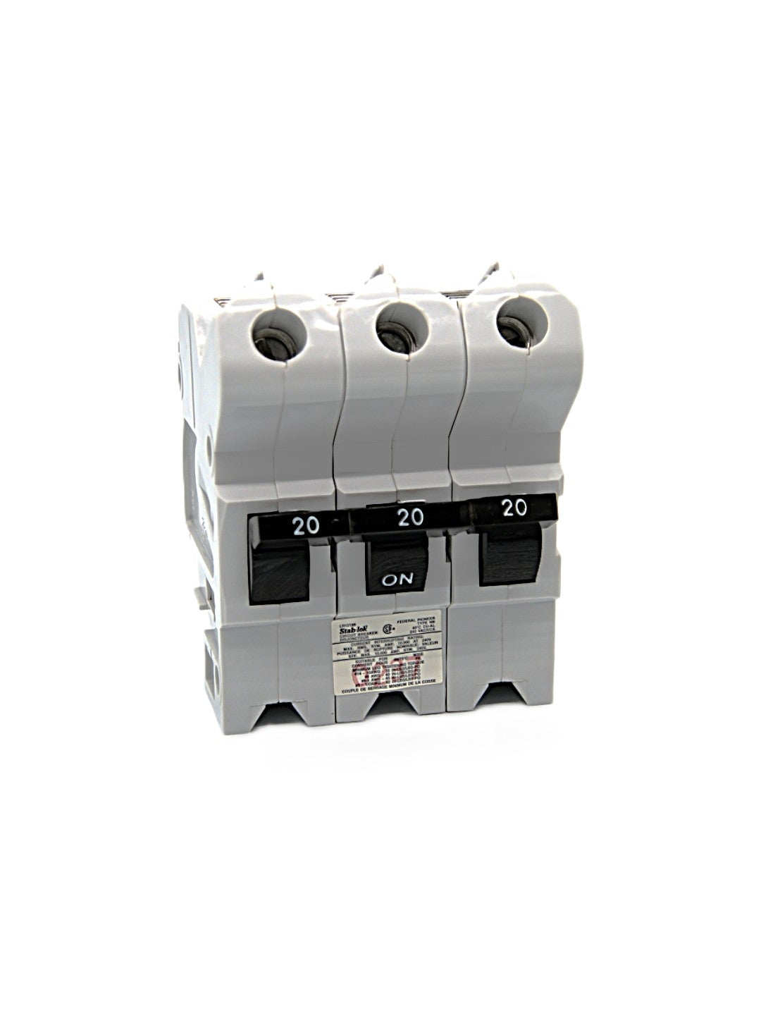 Federal Pioneer Stab-Lok NB320 Triple-Pole 3-Pole  20 Amps 3-pOles240V AC Circuit Breaker AL Bolt-On