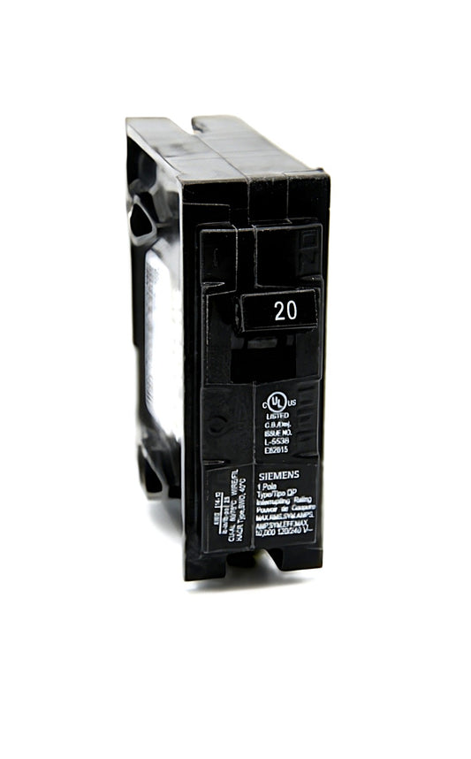 Siemens QP120 Circuit Breaker 1-Pole 20 Amps 120/240V AC Push-On