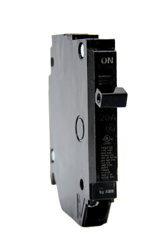 GE THQP120 - 20A Single-Pole Circuit Breaker 120/240V AC Push-On