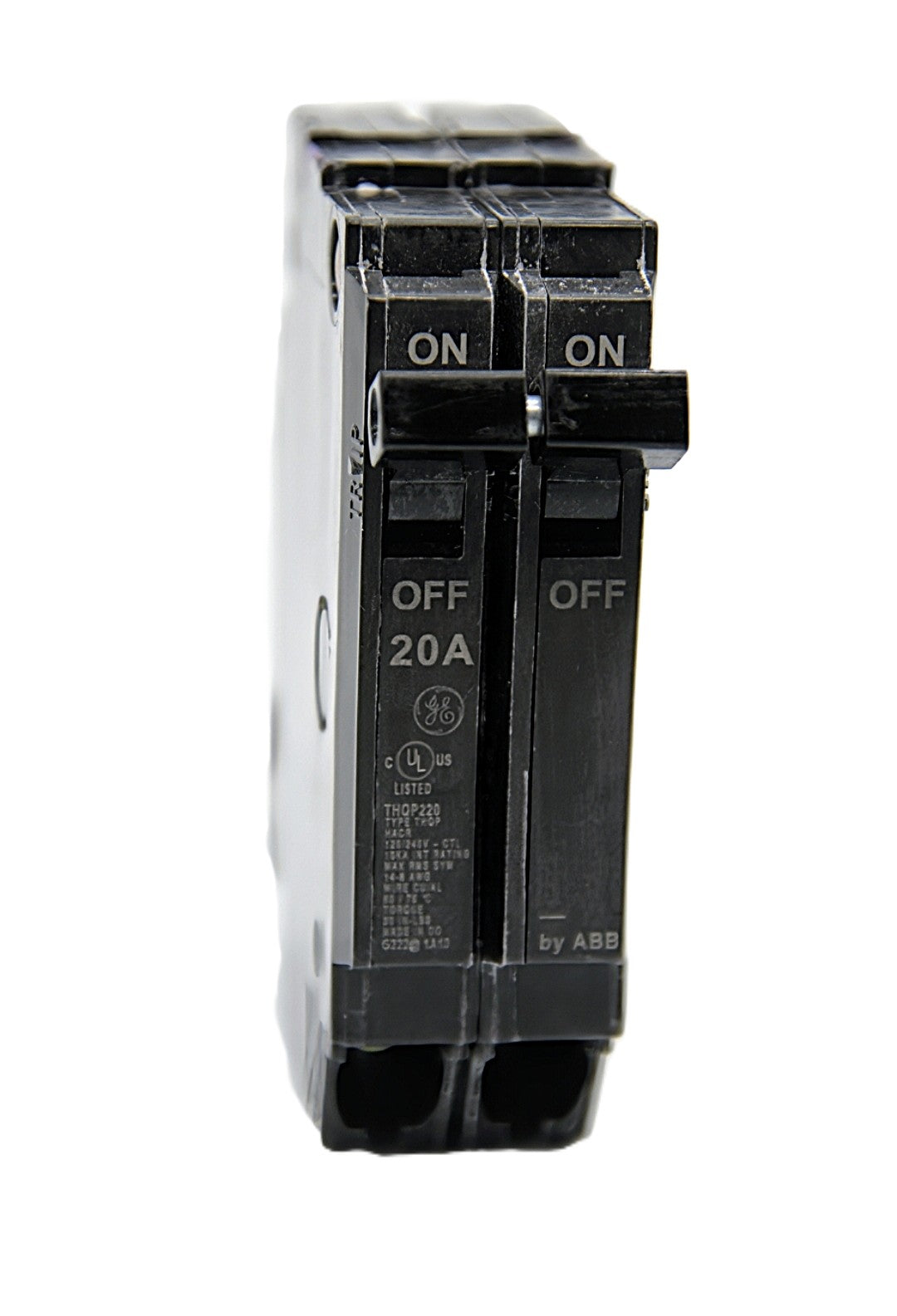 GE THQP220 - 20A Double-Pole Circuit Breaker 120/240V AC Push-On