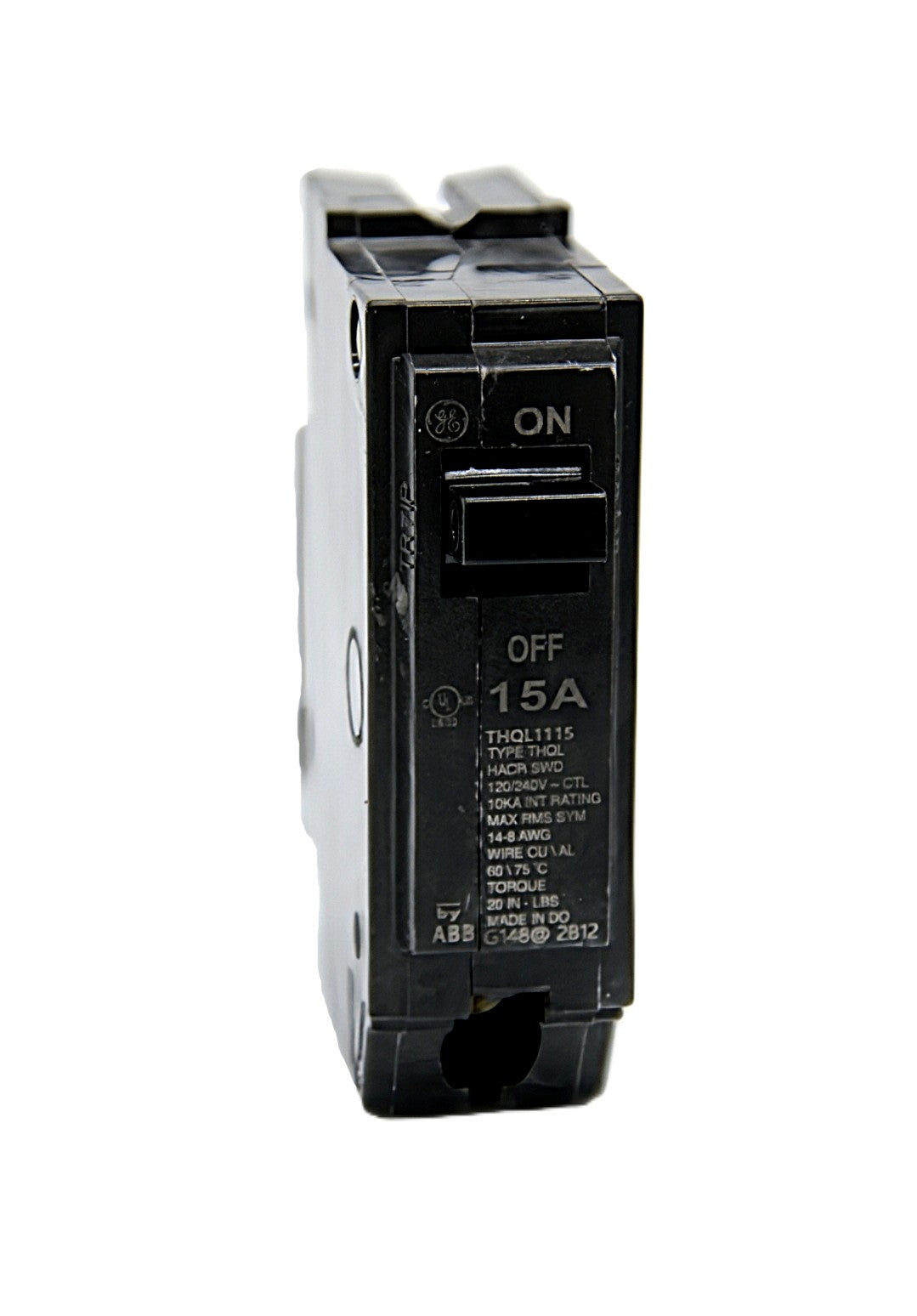 GE THQL1115 - 15A Single-Pole Circuit Breaker 120/240V AC Push-On