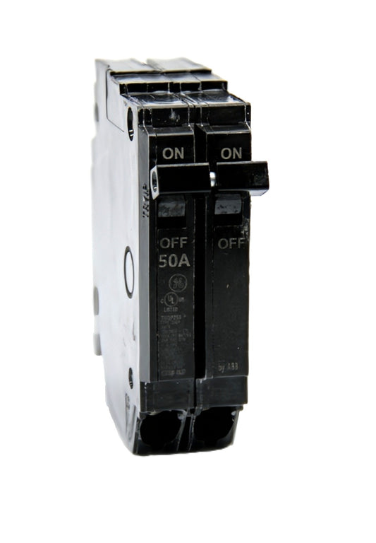 GE THQP250 - 50A Double-Pole Circuit Breaker 120/240V AC Push-On
