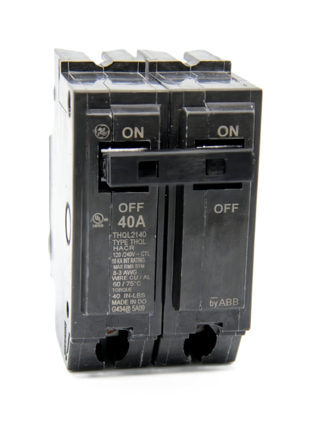 GE THQL2140 - 40A Double-Pole Circuit Breaker 120/240V AC Push-On