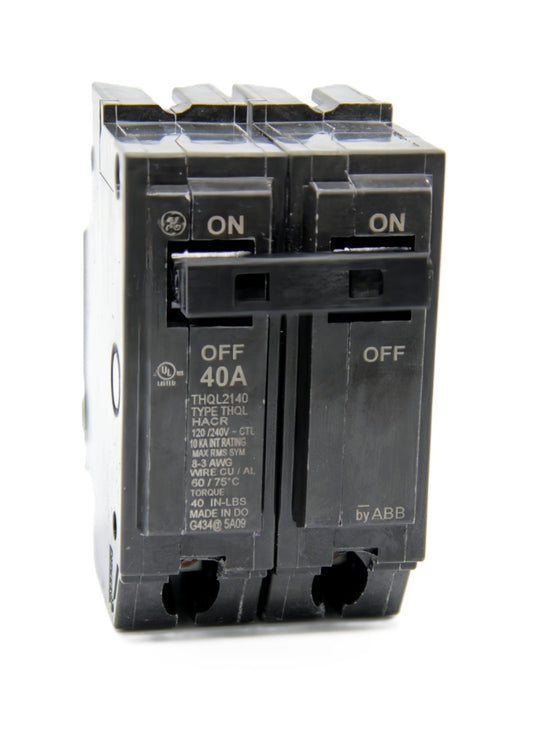 GE THQL2140 - 40A Double-Pole Circuit Breaker 120/240V AC Push-On
