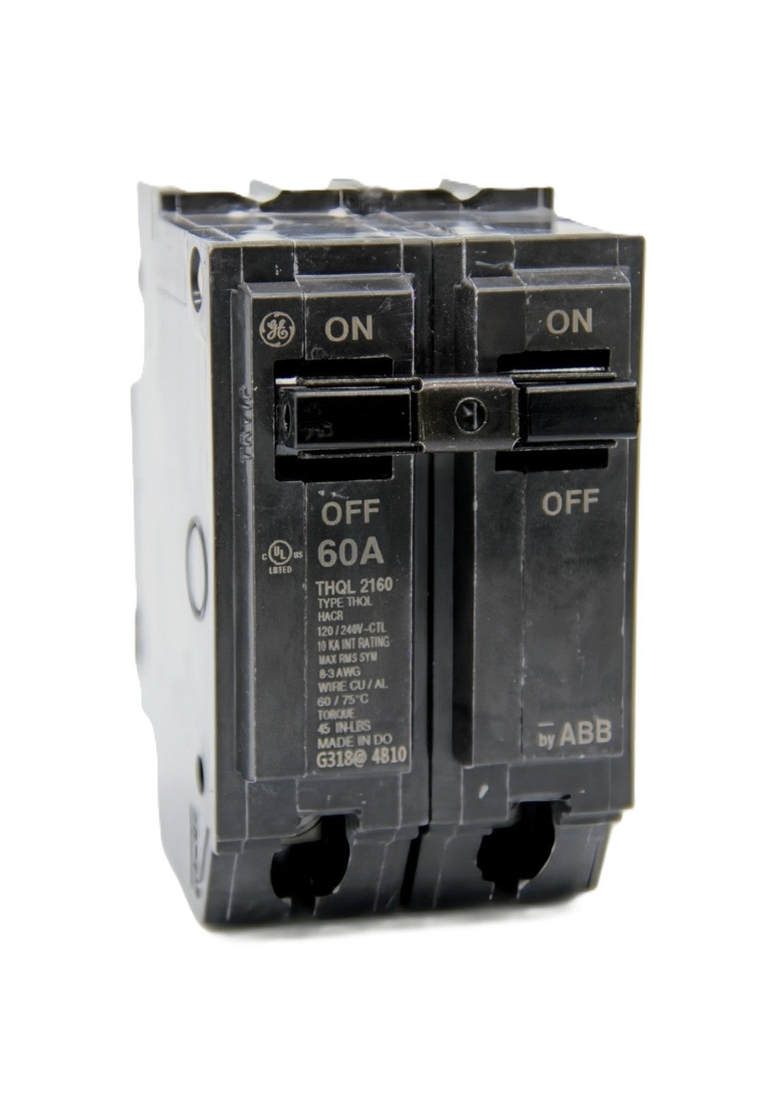 GE THQL2160 - 60A Double-Pole Circuit Breaker 120/240V AC Push-On