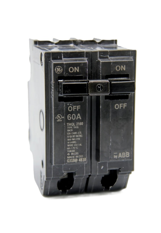 GE THQL2160 - 60A Double-Pole Circuit Breaker 120/240V AC Push-On
