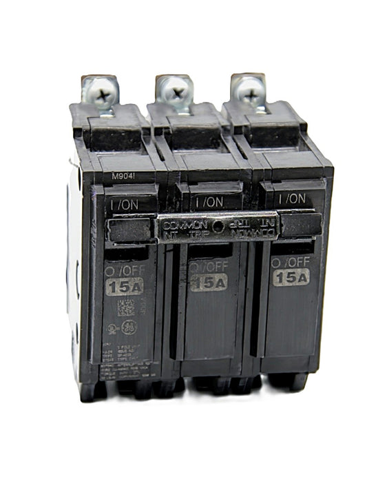 GE THQB31515  Circuit Breaker 3-Pole 15A  120/240V AC Push-On